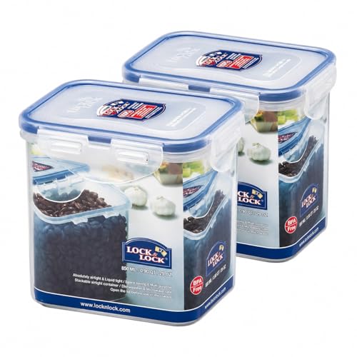 Image of (Pack of 2) Lock & Lock Rectangle Tall Food Storage Container 28.74-oz / 3.59-Cup