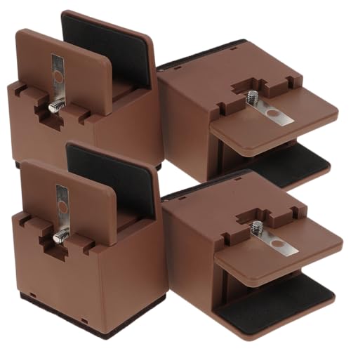 Uonlytech 4pcs Adjustable Bed Risers Furniture Elevators for Platform Dorm Beds Height Increase Silent Scratch-Resistant Fits Leg for Storage Cleaning