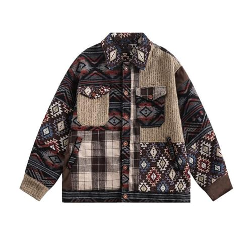 Men's Denim Jacket Male's Patchwork Chinese Style Casual Coat