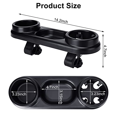 BOWINR Stroller Tray with Cup Holder, Universal Stroller Tray Snack Catcher Stroller Snack Attachment, Upgraded Removable Non-Slip Cup Holder for Stroller Black