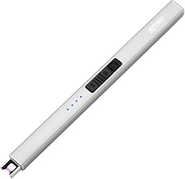 الكهربائية قوس Windproof ولاعة عديمة اللهب USB قابلة للشحن ولاعة مع قفل السلامة للشمعة الشواء التخييم الفضة