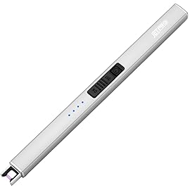 JETPRO Electric Arc Windproof Lighter Flameless USB Rechargeable Lighter with Safety Lock for Candle BBQ Camping (Silver)