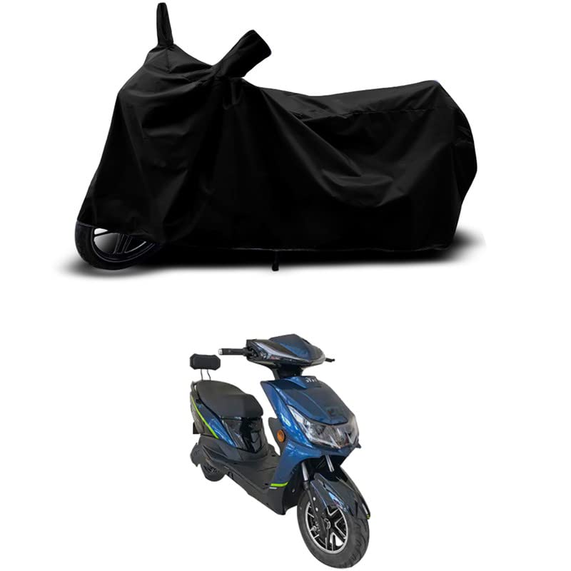 Image of 100% Scratchproof /UV-Rays /Heat Protection /Birds Dropping /Water Resistant /Dust Proof /Waterproof /Full Bike Scooty Two Wheeler Body Cover Compatible for EeVe Ahava All Varients[Black]