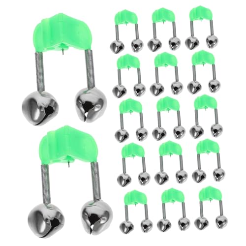 HOLIDYOYO 46Pcs Fishing Alarm Bells for Rods Portable Twin Bell Clips with High Sensitivity for Night Fishing Essential Fishing Accessories for Bite Alerts and Notifications