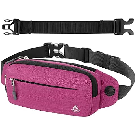 Gisdanchz Bumbags Fanny Pack for Women Men, Small Slim Waist Bag Bum Bag for Ladies Waterproof Belt Bag Hip Fanny Packs for Travel Dog Walking Running Hiking Jogging Festival, Magenta Purple Cover