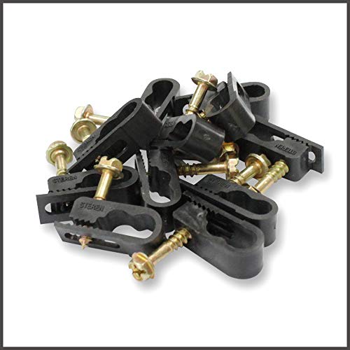 Steren Coaxial Cable Clips - Cable Holder - Wire Clips - Siding Clips For Hanging - Cord Holder For Desk - Cable Clamps - Cord Clip - Wire Organizer Clips - Tv Mount Screws - Black - 100 Pack #TOP2