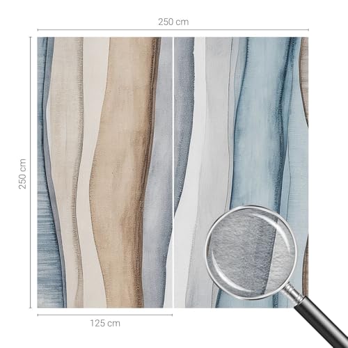 Rayures abstraites sur papier intissé 250x250 pour chambre moderne - 5