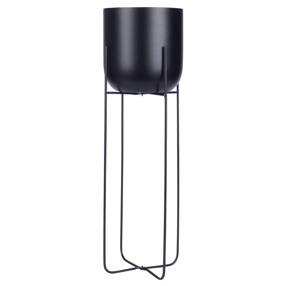 Cache-pot Sur Pied CARAGANA Polyrotin Noir | Leroy Merlin