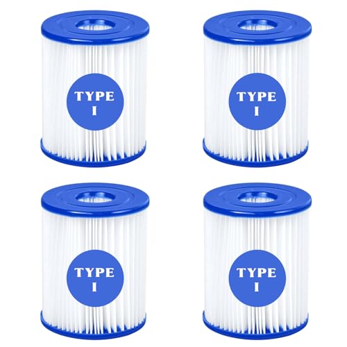 Mallez Type I Filter Cartridge for Bestway Swimming Pool Replacement Filter Cartridge for Inflatable Swimming Pool 3.1 x 3.5 Inch Pack of 4