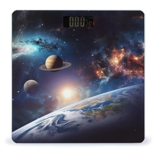Báscula digital de baño con diseño Galaxy Universe, capacidad 400 lb miniatura 1