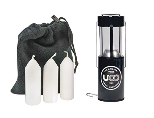 UCO Original Candle Lantern Value Pack with 4 Candles and Storage Bag, Aluminum