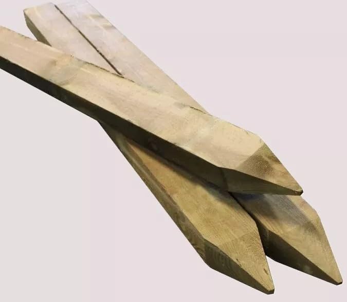 Postes de valla tratados UC4, estacas de madera puntiagudas de 75 mm x 125 mm, para proyectos de jardín, estacas de árboles y soporte de plantas, resistentes a la intemperie (3 2,1 m)