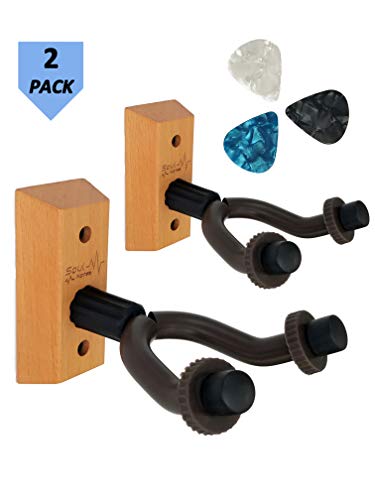 Guitar Hanger Wall Mount 2 pack - Easy to install guitar wall mount