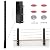 Muzata Cable Railing Post Fascia Side Mount Square Weldless Flat top 42"x2"x2" Stainless Steel Black Powder Coated Pre-Drilled Posts Wood Level Deck Balustrade Invisible PF02 BH4L, PT1 PT3 PT6