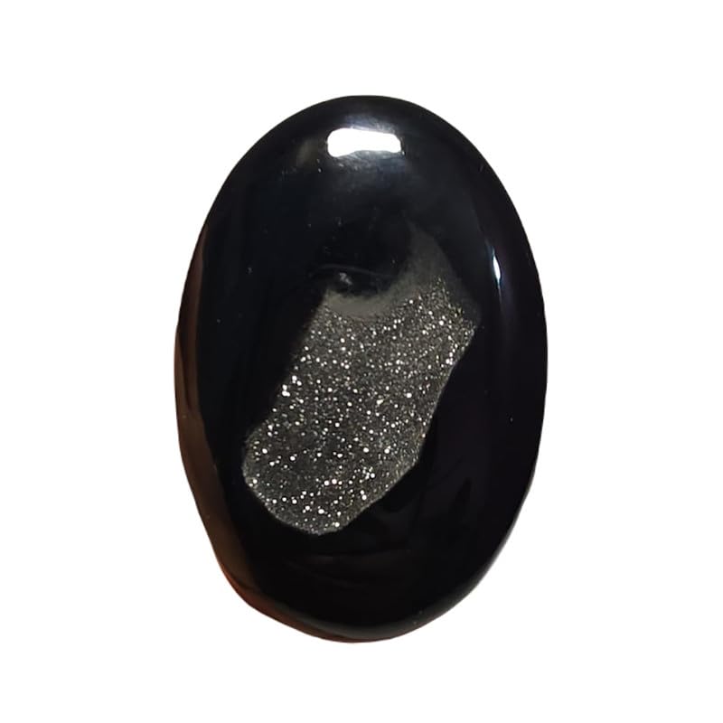 Onyx noir naturel cabochon grand format pour remplacer ou sertir un pendentif