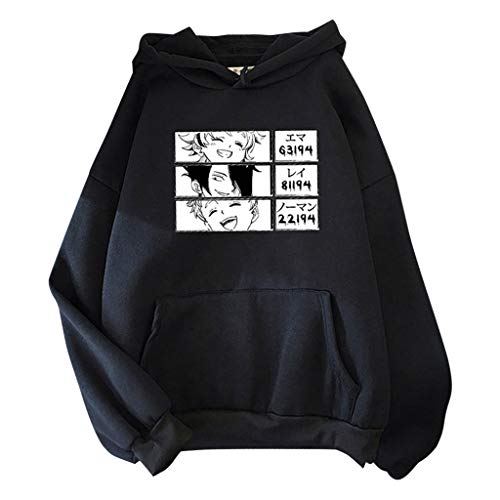 Novo moletom com capuz de manga The Promised Neverland Emma Norman Ray Cosplay Anime pulôver com cap