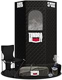 TUNDRA HUT XL Portable Home Sauna for Wellness & Relaxation | Steam-Heated Hexagon Model | 60-Min Rapid Steam Room Generator, Floor Mat, Towel, Chair & More | 2-Min Setup | USA Athlete Founded (THSX1)
