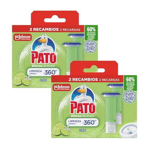 PATO Discos Activos WC Lima, Limpia y Desinfecta, Pack de 2 Recambios (Paquete de 2)