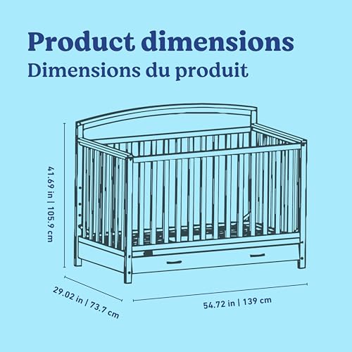 Graco Benton 5-in-1 Convertible Crib with Drawer, White - image 6