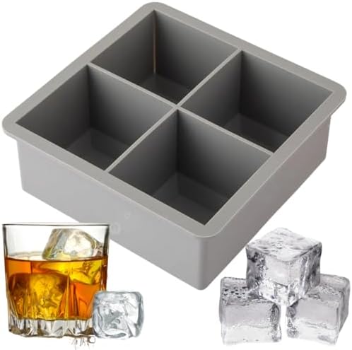 Forma De Gelo Em Silicone Quadrada 11cm x 11cm Grande 4 Cavidades...