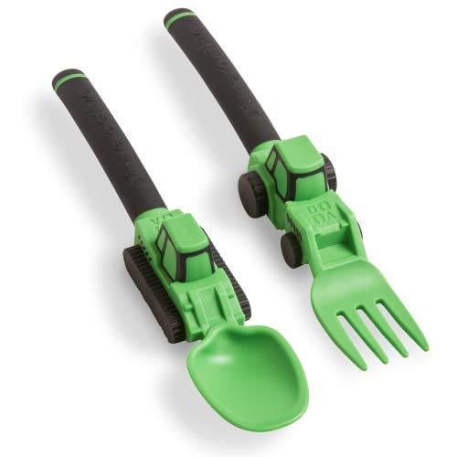 Dinneractive Ensemble ustensiles enfants thème construction 2 pièces vert