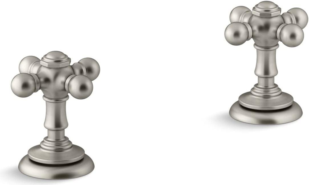 Kohler T98071-3-BN Artifacts® Deck-Mount Bath Faucet Handle Trim with Cross Design, Vibrant Brushed Nickel