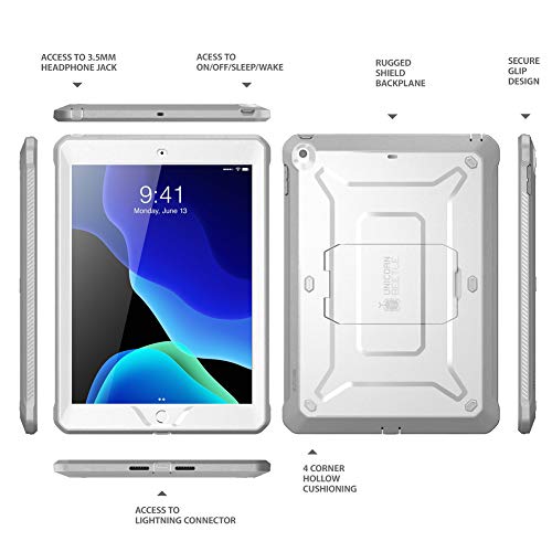 Image of SUPCASE Designed for iPad 10.2 2019 Case, [Unicorn Beetle Pro Series] with Built-in Screen Protector and Dual Layer Full Body Rugged Protective Case for iPad 7th Generation (White)