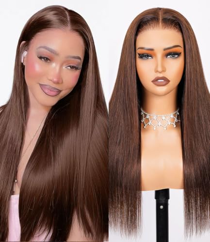 Image of Arabella 6x5 HD Lace Glueless Wigs Human Hair Natural Straight Wig Wear And Go Beginner Friendly 210% Density Three-Goᵀᴹ 12A Pre Plucked Natural Hairline Upgraded Drawstring for Daily /Party 20 Inch