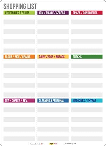 MFM TOYS Fridge Magnet Notepad Planner (Multi color, 11.4in x 8.25in)