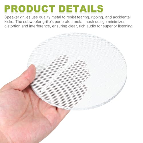 Grille de protection haut-parleurs 15,2 cm en métal blanc sans cadre pour caisson acoustique