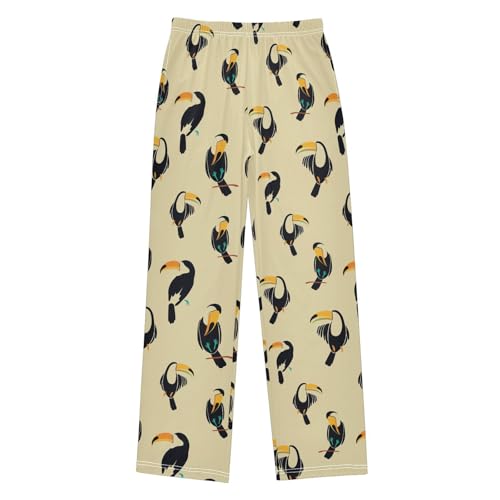 Parrot Boys Long Pants Soft Trousers Elastic Waist Kids Lounge Bottoms with Pockets S-XL