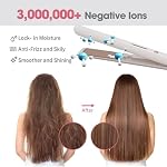 Quico Hair Straightener, 110-240V Global Travel Hair Straighteners for Women, 15s Fast Heating, Professional Negative Ion Flat Iron, Temp Memory, 320℉-450℉, Auto-Off, with Glove and Clips, Gift, Pink - Image 3