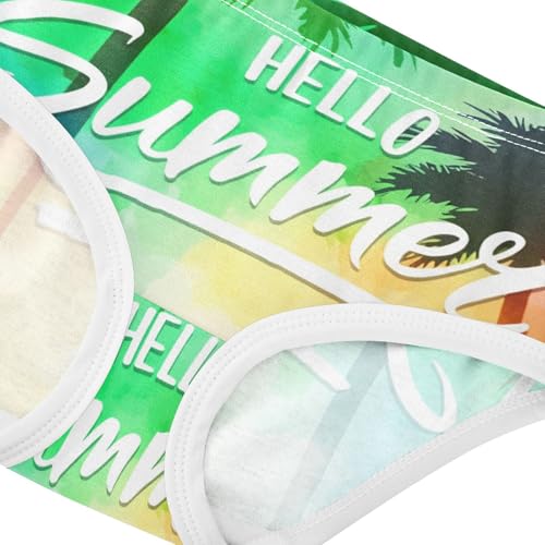 Vibrant Summer Colorful Palm Girl Panties Cute Toddler Girls Underwear Cotton Durable Briefs Underpants 2t4