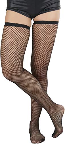 Image of ToBeInStyle Womens Standard Every-day Fishnet Thigh High Stockings
