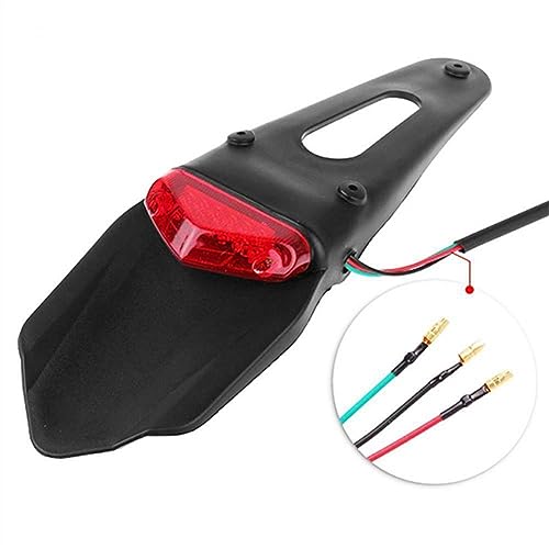 Garde-boue moto universel arrière avec feu stop LED rouge et support plaque