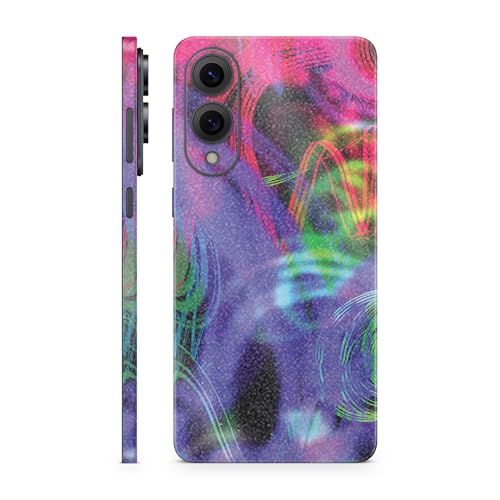 Glossy Glitter Phone Skin Compatible with Samsung Galaxy S25 Edge - Neon Splatter - Premium 3M Vinyl Protective Wrap Decal Cover - Easy to Apply | Crafted in The USA by MightySkins