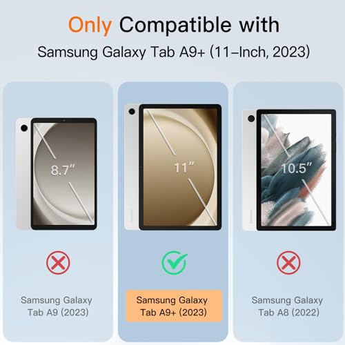 Image of JETech Cover Case for Samsung Galaxy Tab A9+ / A9 Plus 11-Inch 2023, Slim Translucent Back Tri-Fold Folio Stand Protective Tablet Cover, Auto Wake /Sleep (Rose Gold)