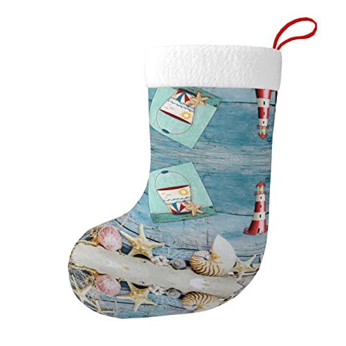 Calcetines decorativos de Navidad con diseño de faro (diseño de doble cara), bolsa de regalo adecuada para decoración familiar de vacaciones, color negro, talla única más alta