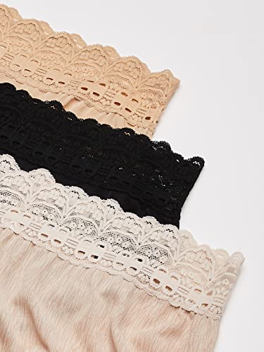 Olga Women's Secret Hugs 3 Pack Hipster Panty, French Toast/Black/Butterscotch Woven Texture Print, Xl #TOP1