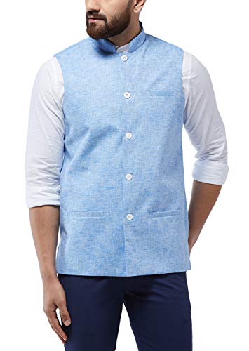 Image of SOJANYA (Since 1958 Men's Cotton Linen Blend Waist Coat