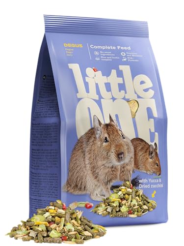Little One Alleinfutter für Degus | Doppelpack | 2 x 400 g | Reich an Langen Fasern und ohne süße Zutaten | Enthält Heupellets, getrocknete Luzerne, Pastinake und Zucchini