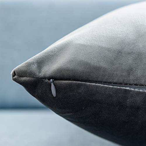 Juspurbet Velvet Throw Pillow Covers 22X22 Dark Gray,Decorative Soft Pillow Cover For Sofa Couch Bed,Pack Of 2Luxury Solid Cushion Cases #TOP4