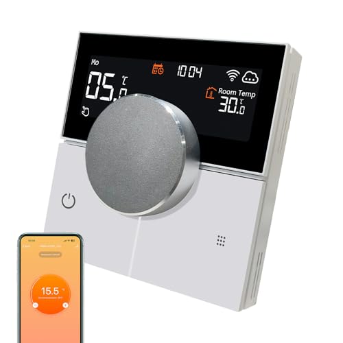 KETOTEK Thermostat sans Fil pour Chauffage au Sol Eau, 3A Thermostat d'ambiance Programmable Chronothermostat Compatible avec Alexa, l'application Smart Life