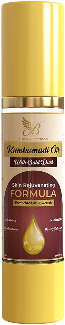 The Body Avenue Kumkumadi Oil Enriched with Gold Dust for Anti Aging, Dark Circles, Brighten Complexion, Flawless Skin - 50ml