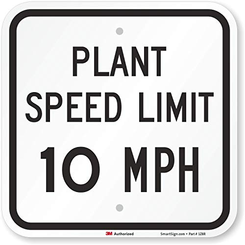 Panneau Plant Speed Limit 10 MPH réfléchissant diamant 3M haute visibilité