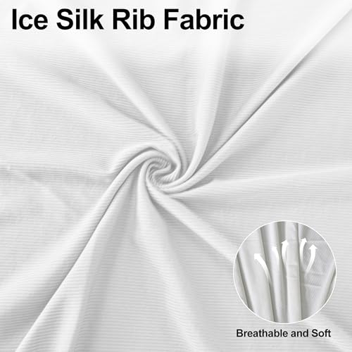 Monibana Square Fitted Card Tablecloth Table Cover Elastic Tablecloth Stretch Table Top Cover White for Indoor and Outdoor 34x34 Inch by Monibana - Image 4