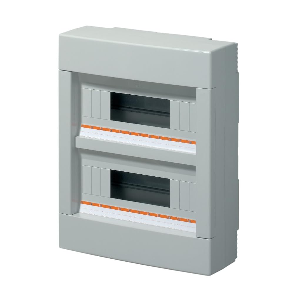 Centralino da parete, 24 (2x12) moduli, con morsettiera 6x10mm, grigio, IP40 - Elettrocanali EC61004E