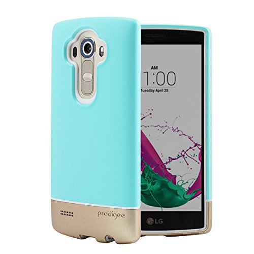 Prodigee Impact Protective Dual Layered Case Cover For LG G4 - Aqua / Gold