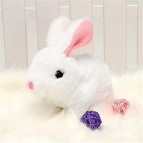 Easter Plush Stuffed Interactive Bunny Toy Walking Rabbit Educational Toys Interactive Toys Rabbit Can Walk And Talk Rabbit Toys For Kids, Hopping Wiggle Ears Twitch Nose (White)(Without Battery) #TOP3