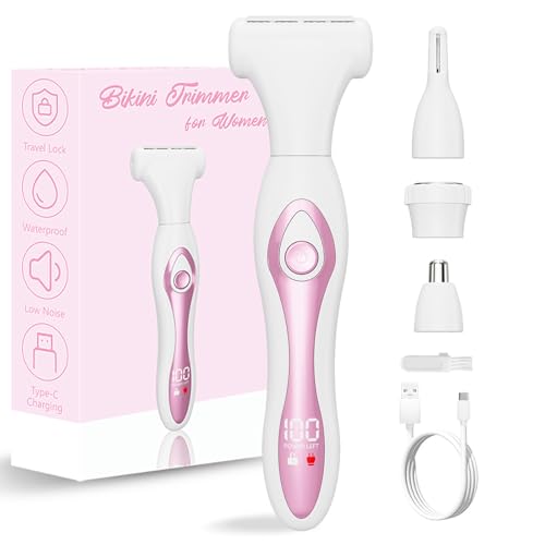Afeitadora eléctrica 4 en 1 impermeable para depilación facial e indolora de mujer